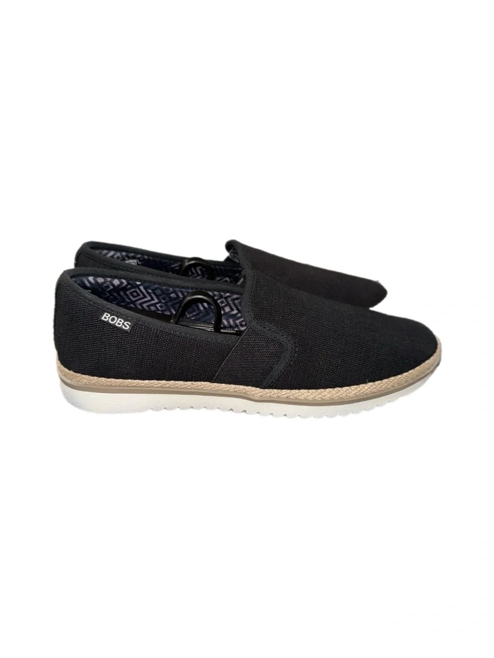 Women’s BOBS Skechers flexpadrille Black Slip-On Canvas shoes size 9